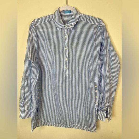 J. McLaughlin Long Sleeve Blue And‎ White Stripe Tunic Size XS. - Picture 1 of 4